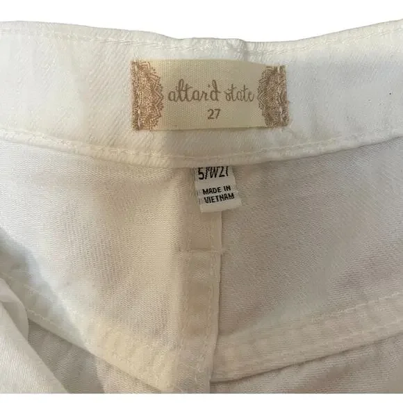 NWT Altar’d State White Straight Leg High Waisted Distressed Jeans Size 5 / 27 - Picture 4 of 9